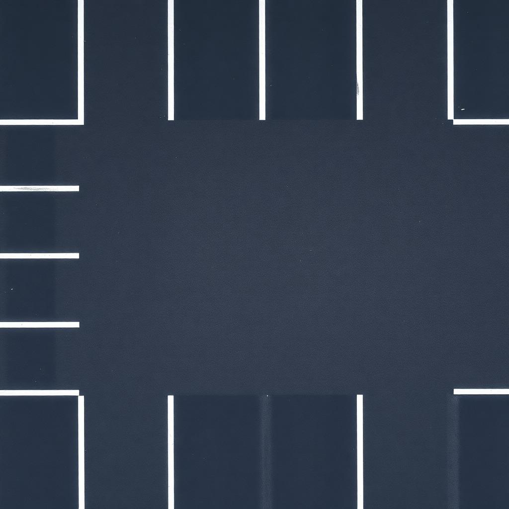Aerial view of a freshly striped parking lot
